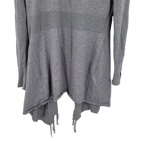 WHBM Fringe Western Cardigan Duster M Gray Wool Heavy Knit Sweater Festival - Picture 9 of 12